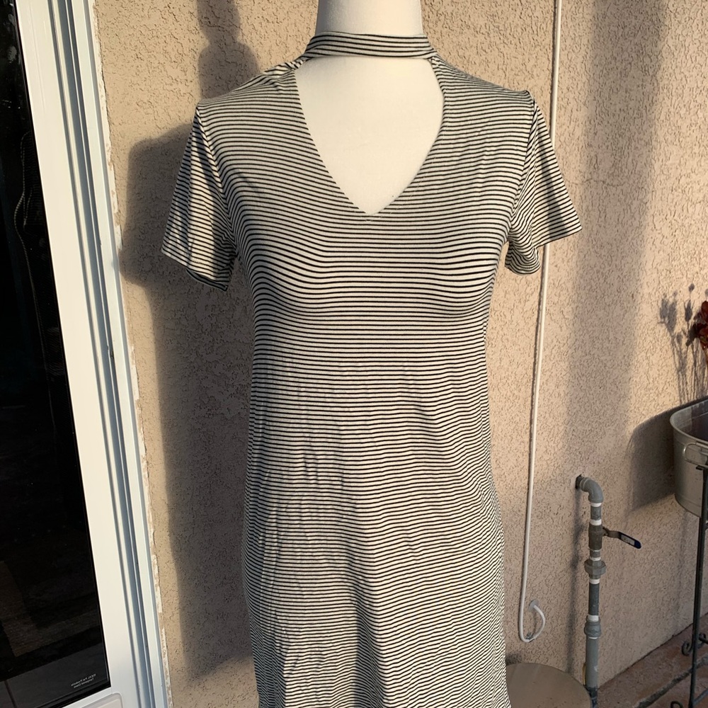 Striped Cutout Casual Full Tilt Dress